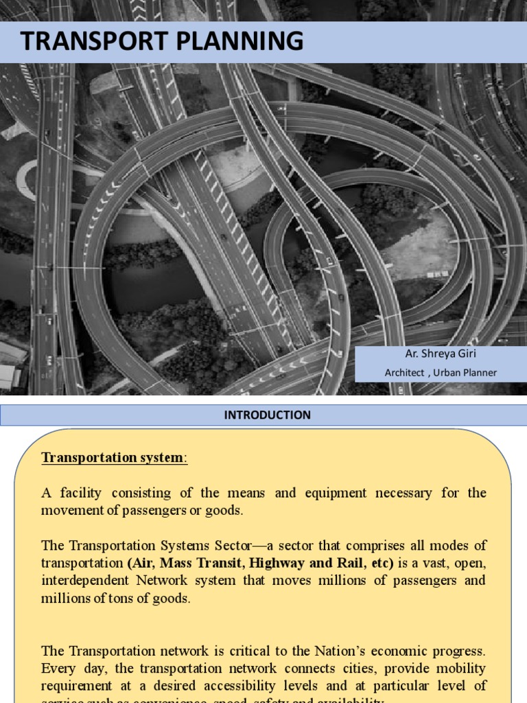 Comprehensive Guide to Transport Planning | PDF | Traffic | Interchange ...