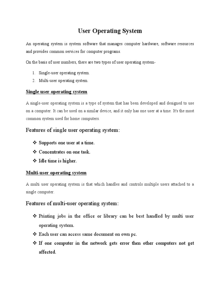 User Operating System | PDF
