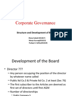 Corporate Governance: Structure and Development of Board