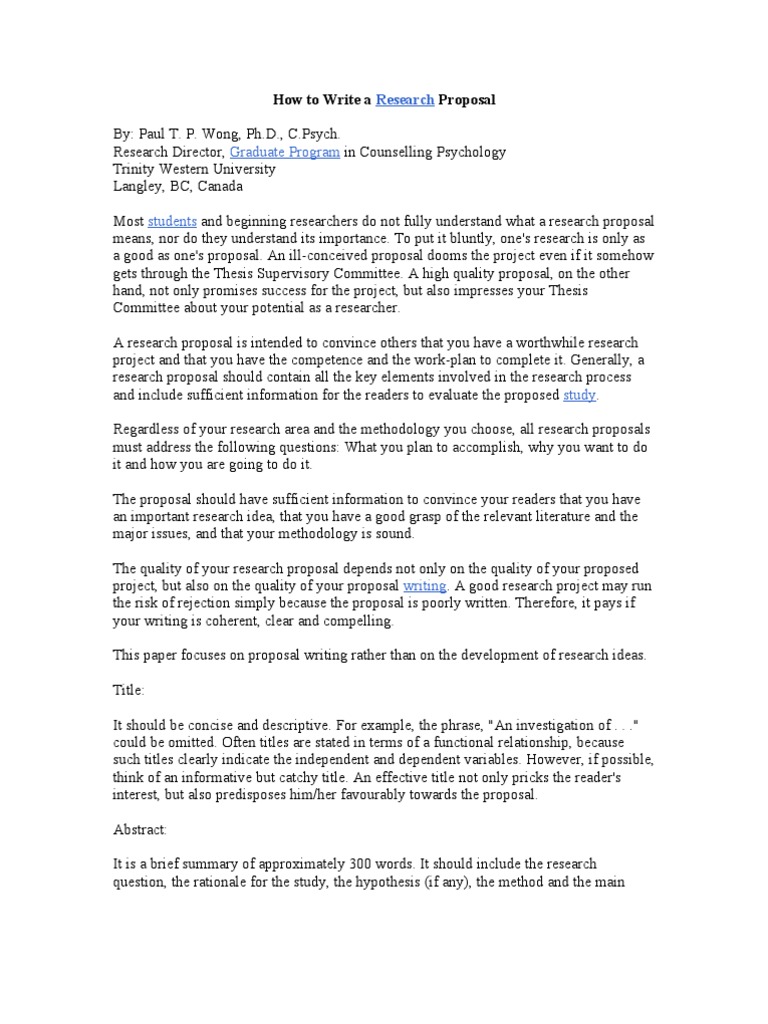 How To Write A Research Proposal | PDF | Microfinance | Qualitative ...