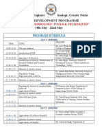 FDP Research Methodology Program Schedule