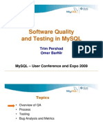 Software Quality and Testing in MySQL