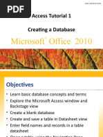 Access Tutorial 1 Creating A Database: Microsoft Office 2010