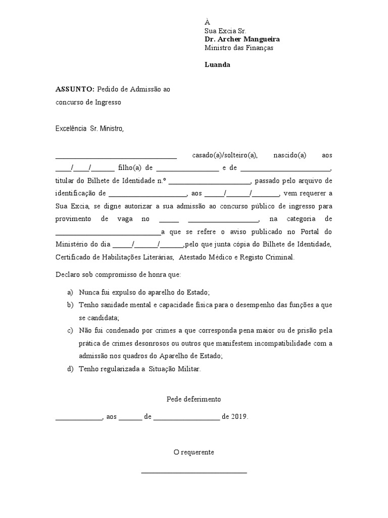 Modelo de Requerimento | PDF