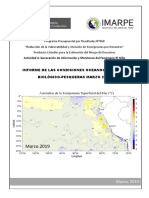 Condiciones oceanográficas y biológico-pesqueras frente a la costa peruana en marzo 2019