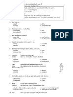 MCQ and dialogue practice test with animal and profession questions