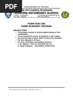 Dodoma Secondary School: Form Five CBG Home Academic Package