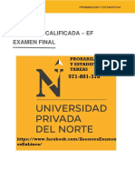 Probabilidades y Estadística: Actividad Calificada - Ef Examen Final 971-801-378 Con Nota 20