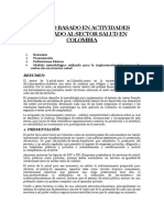 Costeo Basado en Actividades Aplicado Al Sector Salud en Colombia