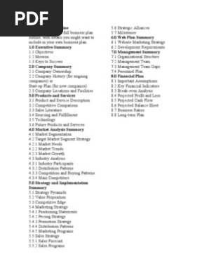 Business Plan Outline