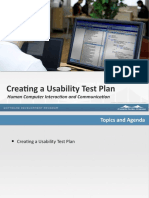 Creating A Usability Test Plan: Human Computer Interaction and Communication