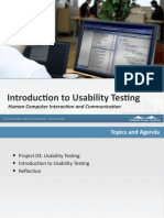 Introduction To Usability Testing: Human Computer Interaction and Communication