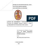 Efecto del abonamiento y fertilización en el cultivo de espinaca bajo fitotoldo