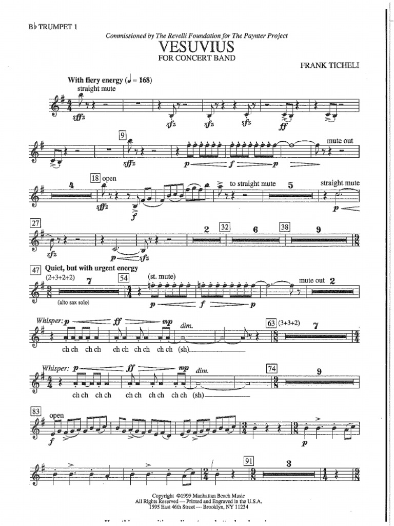 Vesuvius Brass and Percussion Parts PDF PDF