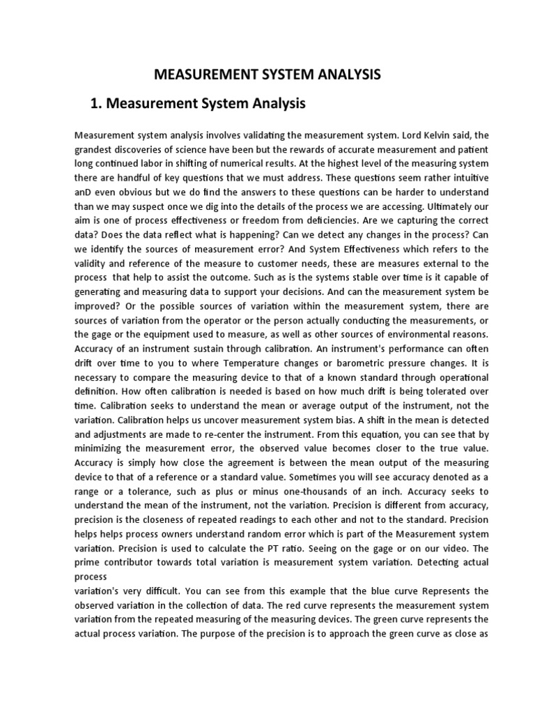 Measurement System Analysis Explained | PDF | Accuracy And Precision ...