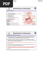 Biochemistry of Hormones - Lecture Notes