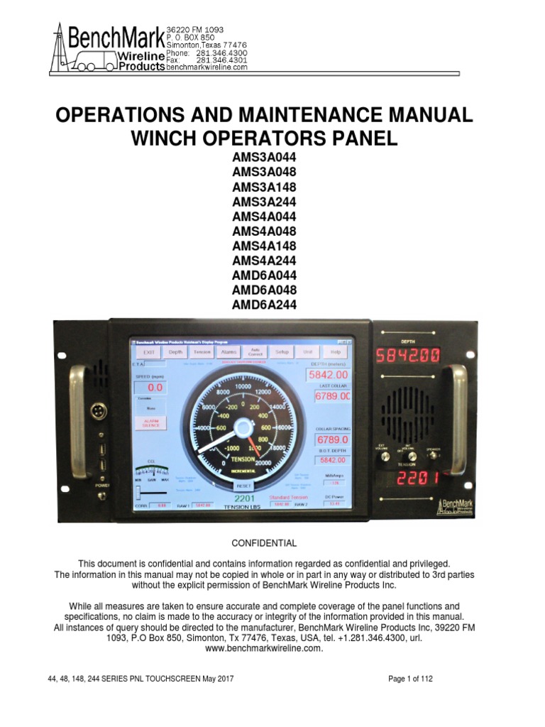 Winch Operators Panel O&M Manual | PDF | Touchscreen | Booting