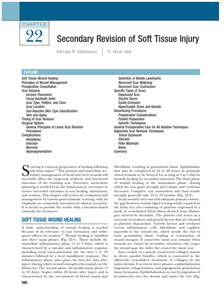 Soft Tissue Wound Healing & Scar Management | PDF | Wound Healing | Scar
