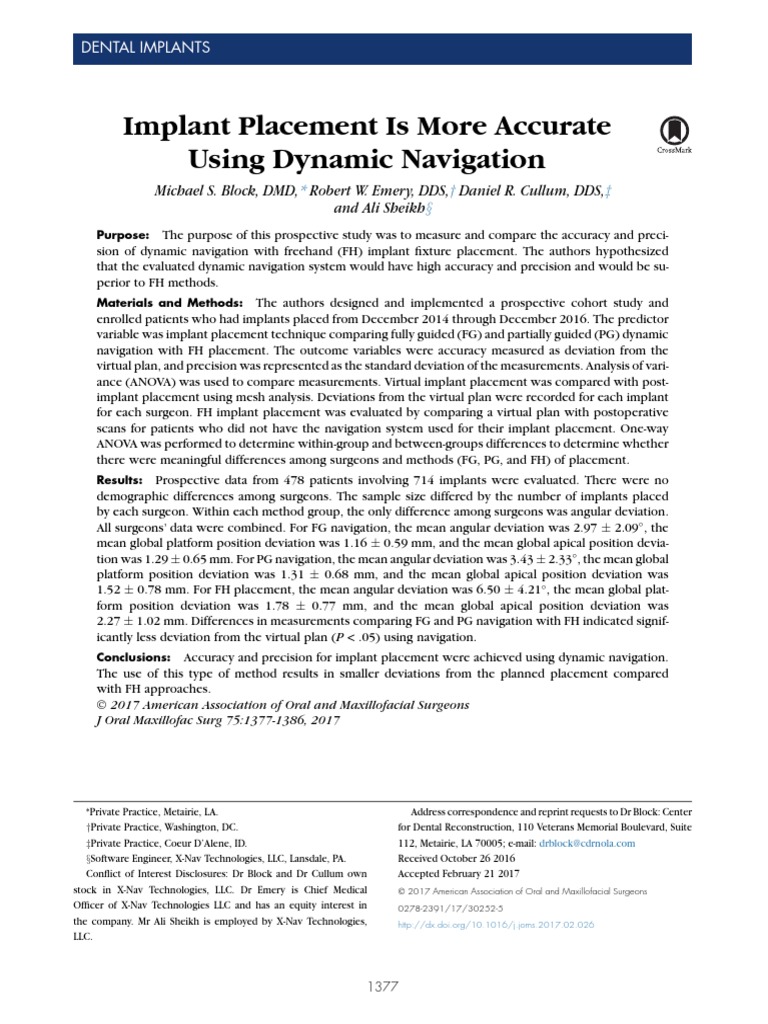 Dynamic Navigation Enhances Implant Accuracy | PDF | Dental Implant ...