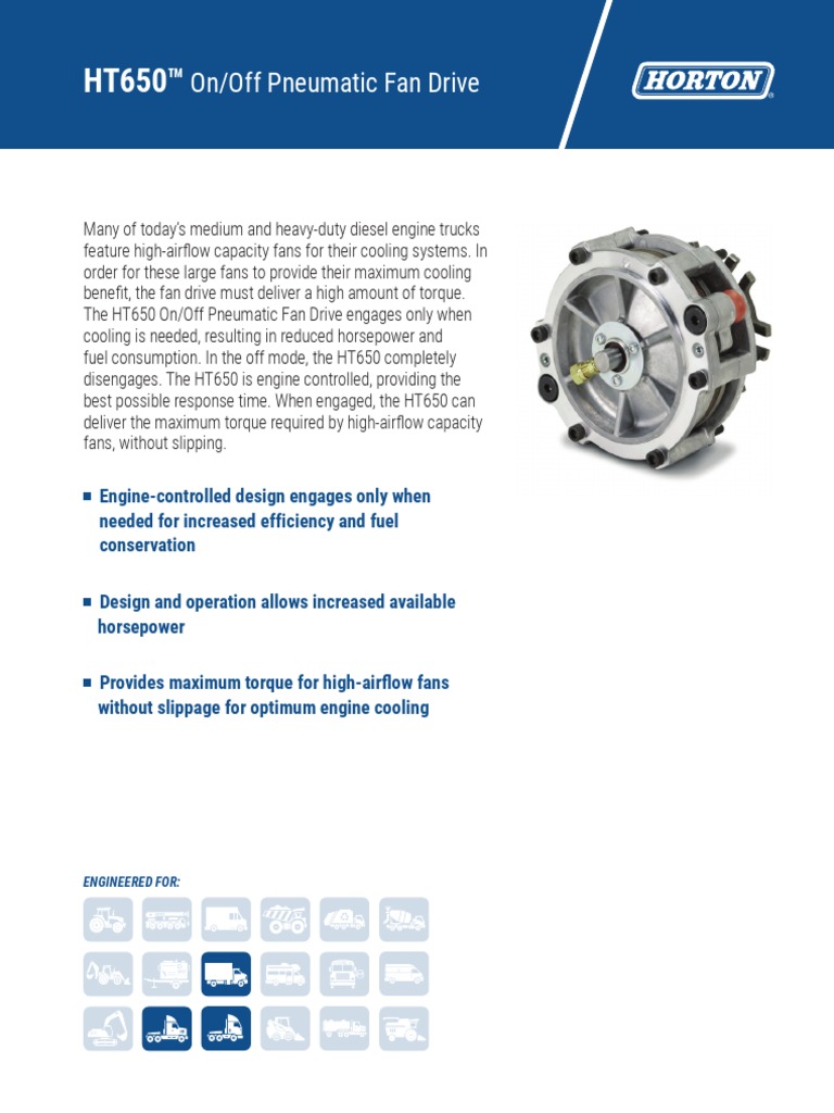 Horton ht650 On Off Pneumatic Fan Clutch | PDF | Energía y recursos ...