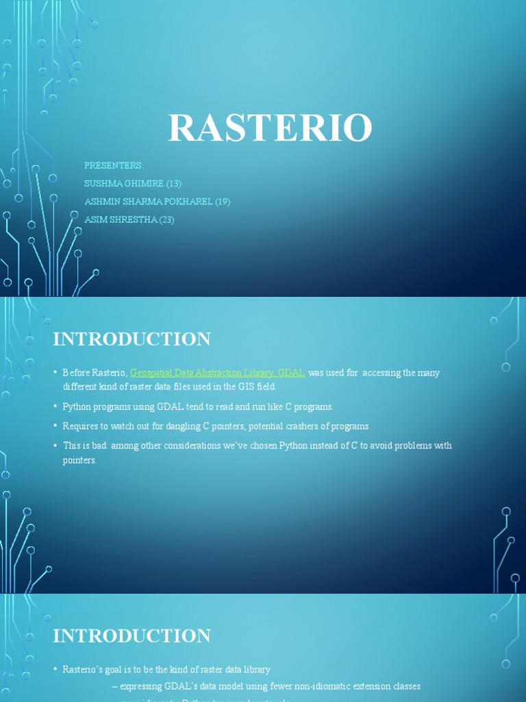 Introduction to Rasterio for GIS Data | PDF | Geographic Information ...