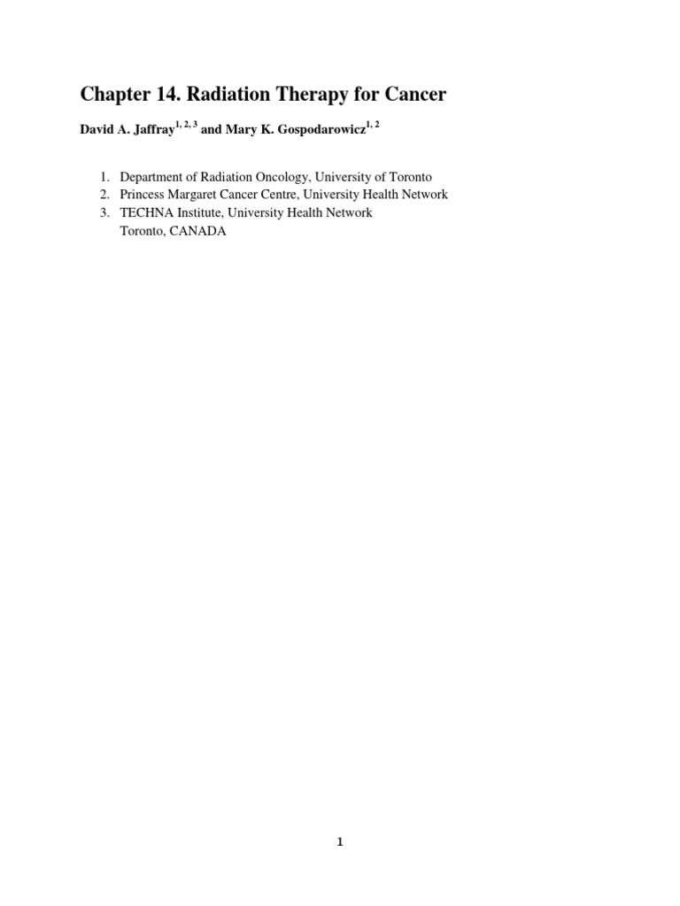 CANCER ch14 Radiation Therapy | PDF | Radiation Therapy | Particle ...