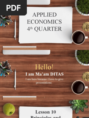APPLIED ECONOMICS LESSON 10 - TOOLS AND TECHNIQUES IN BUSINESS