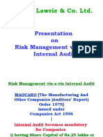 Balmer Lawrie & Co. LTD.: Presentation On Risk Management Vis-A-Vis Internal Audit