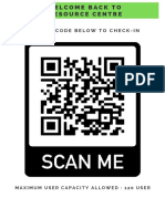 Scan QR Code Below To Check-In: Welcome Back To Resource Centre