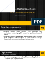 Online Platforms As Tools: For ICT Content Development