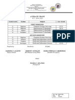 Grade Level Section Subject Ave. Grade