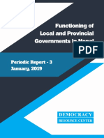 Functioning of Local and Provincial Govts in Nepal