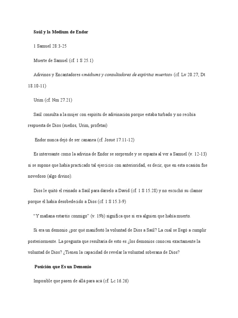 Saúl y La Medium de Endor | PDF