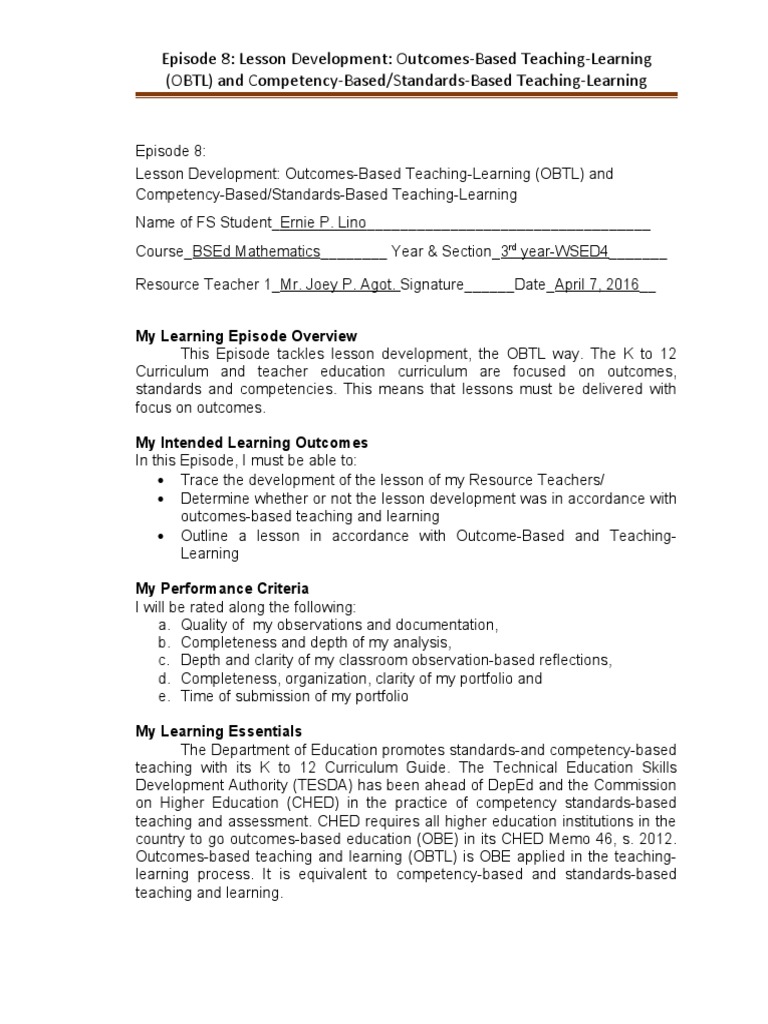 Episode 8 Educational Assessment Behavior Modification