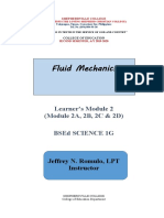 Fluid Mechanics: Learner's Module 2 (Module 2A, 2B, 2C & 2D) Bsed Science 1G