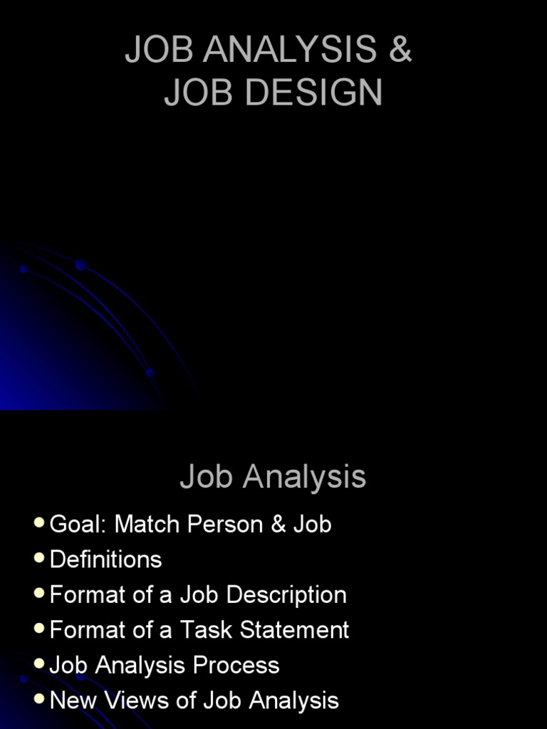 Job Analysis and Design Overview | PDF | Industrial And Organizational ...