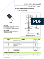 2SA1943BL Series: Silicon PNP Triple Diffusion Planar Transistor - 15A/-230V/150W