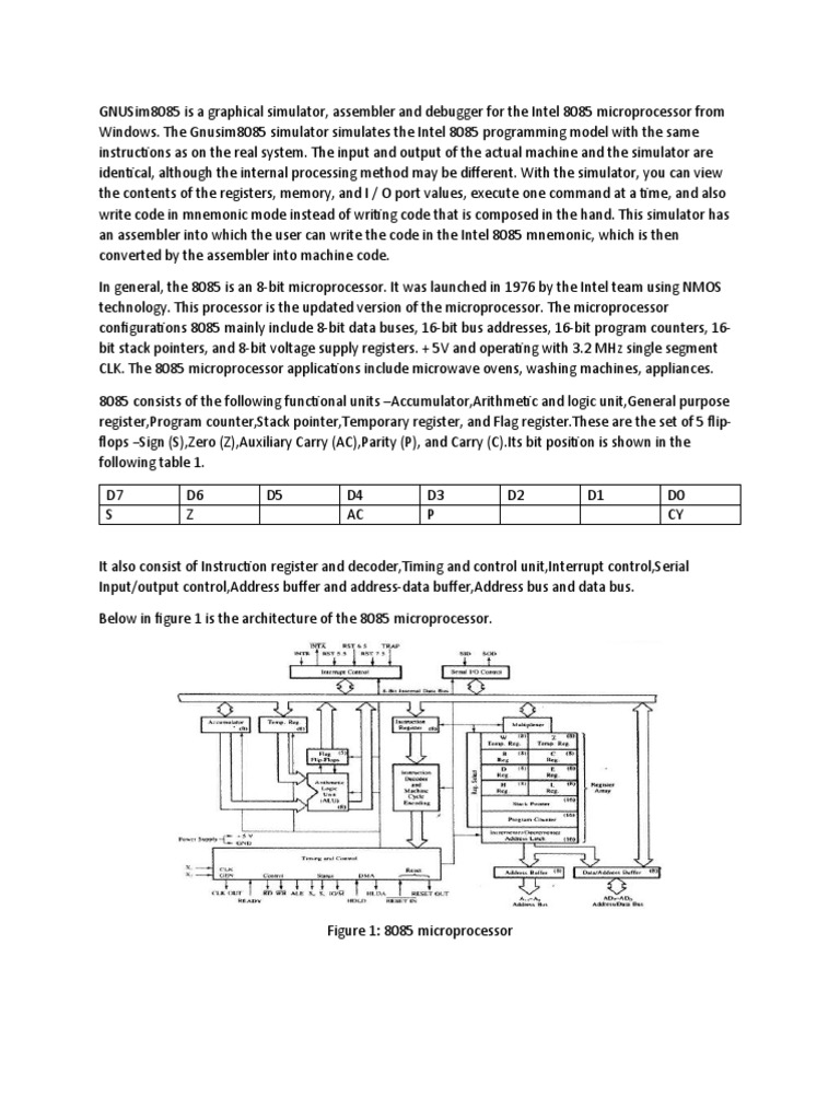GNUSim8085: 8085 Microprocessor Simulator | PDF | Pointer (Computer ...