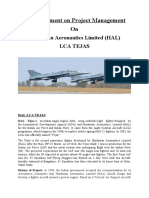 An Assignment On Project Management On: Hindustan Aeronautics Limited (HAL) Lca Tejas