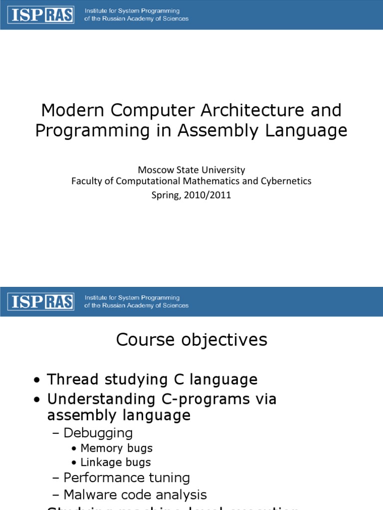 Modern Computer Architecture and Programming in Assembly Language - TCM ...