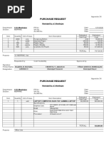 Purchase Request: Municipality of Mambajao LGU-Mambajao