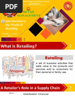 Retail Management: Introduction To The World of Retailing