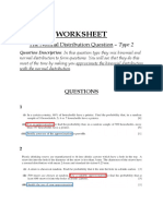 Normal Distribution Worksheet - Type 2