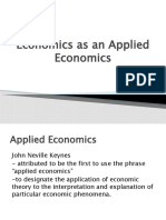 Economics As An Applied Science