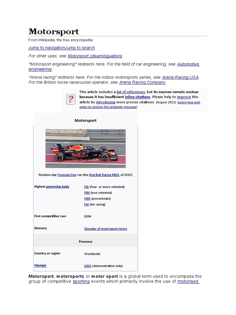 Overview of Global Motorsport Events | PDF
