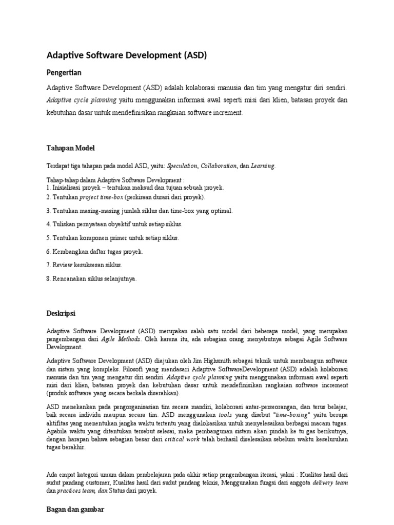 Panduan Adaptive Software Development (ASD) | PDF | Bisnis