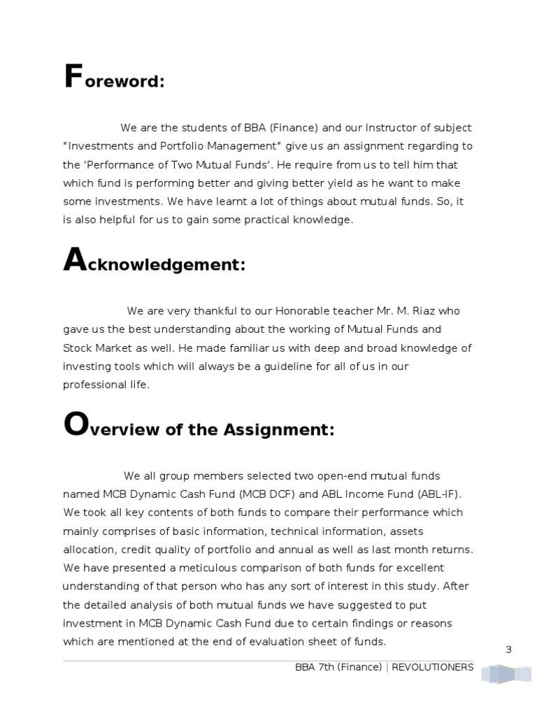 Assignment of Mutual Funds | PDF | Mutual Funds | Discounted Cash Flow