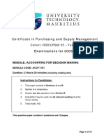 Certificate in Purchasing and Supply Management Examinations For 2005