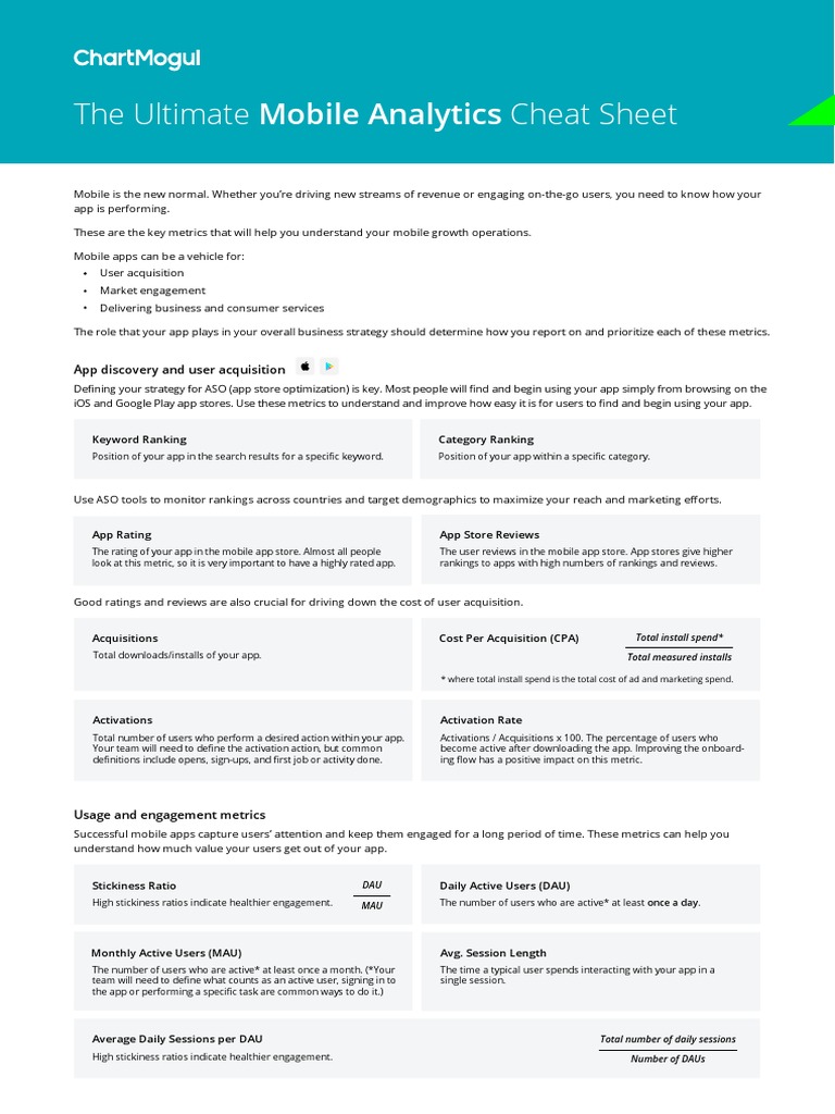 Mobile App Analytics Metrics Guide | PDF | Mobile App | App Store (I Os)