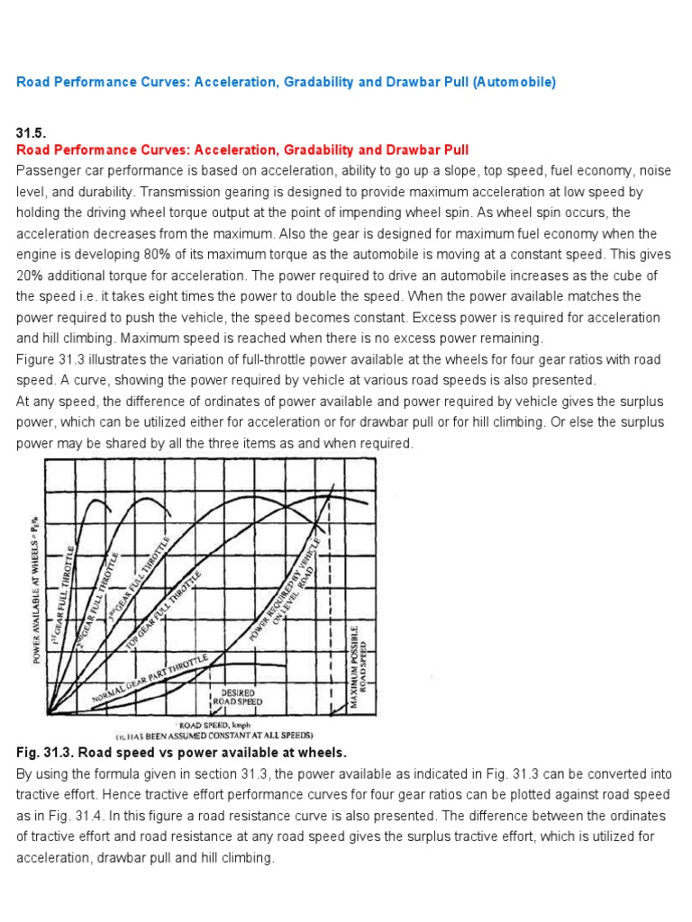 Vehicle Performance: Acceleration & Gradability | PDF | Radio ...